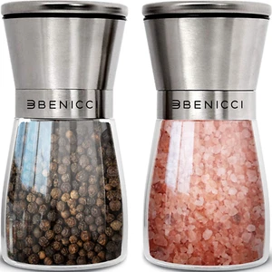 Beautiful Stainless Steel Salt and Pepper Grinder Set of 2 - Pepper Mill & Salt - Picture 1 of 6