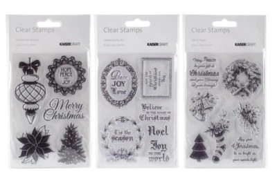 Lote de estampillas transparentes Kaisercraft - Sentimientos de Navidad árboles adorno corona Foto 1 de 4