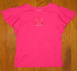 AMERICAN GIRL Dark PINK s/s "FASHION SHOW" Ruffled Sleeve KNIT TOP Shirt 10 - Picture 1 of 4