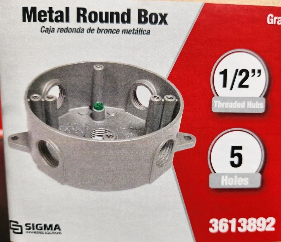(13 Pack) Sigma  Metal Weatherproof Round Electrical Box Gray, White, Bronze - Image 1 of 1