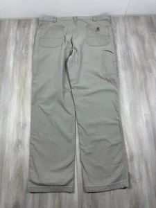 Carhartt Pants Men’s 40x32 Rugged Flex Canvas Relaxed Fit Tan 102291-232 Grey - Picture 1 of 11