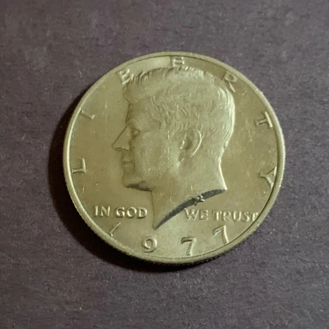 1977 P Kennedy Half Dollar VG-EX Circulated Condition Ships Free Cover