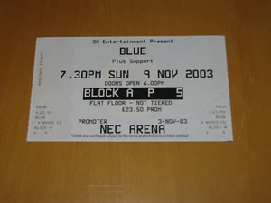BLUE BOY BAND - 2003 UK GIG TICKET STUB (A) - Bild 1 von 2