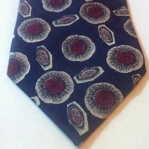 CARLO RICCI Italian Silk Necktie Navy Blue Geometric NEW ITALY Teacher Gift - Picture 1 of 6