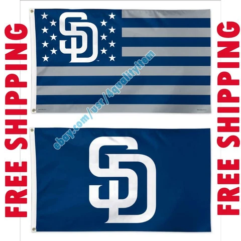 Deluxe San Diego Padres Logo USA Stars Stripes Flag Banner 3x5 ft MLB Fan 2020 Cover