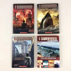 Lot of 4 PB I Survived Books by Lauren Tarshis Scholastic Children Homeschool - Foto 1 di 12