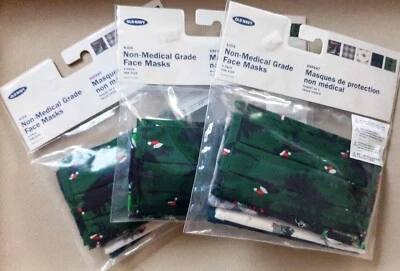 Lot 15 Kids New Face Masks 3 packs w/5 pcs Christmas Dinosaurs Stocking Stuffer - Image 1 of 4