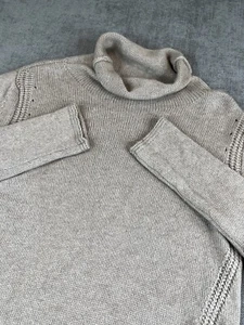 White + Warren Pullover Damen (M) hellbraun Wolle Kaschmir Rollkragen Strickpullover - Bild 1 von 7