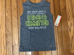 New Youth Gray New Balance T Shirt, XXS 5 Sleeveless Relentlessly Driven (C20-1) - Picture 1 of 6