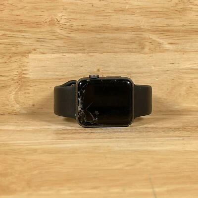 Apple Watch Series 3 WR-50M Unisex 42mm Black Aluminum Case Smartwatch For Parts - Image 1 of 4