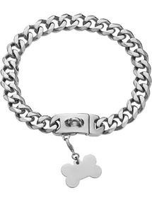 Chain Dog Collar- Pet Dog Collar Cool Metal Necklace,Lightweight Metal Puppy Jew - Picture 1 of 7