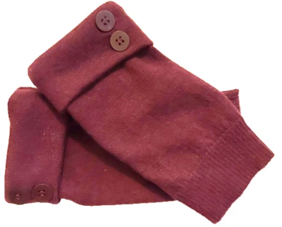 FINGERLESS GLOVES PURPLE RED MAROON MERINO WOOL  S - M SMALL - MEDIUM MITTENS - Image 1 of 2