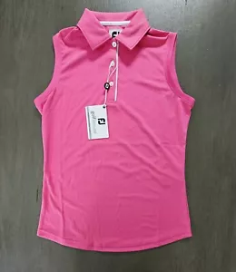 Footjoy Sleeveless Golf Polo Shirt Womens Sz XS Hot Pink Antimicrobial Wicking - Picture 1 of 7
