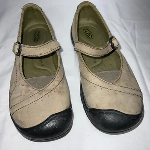 Keen Cush Women's Size 7 Mary Jane Leather Shoes Casual Buckle Beige - Picture 1 of 6