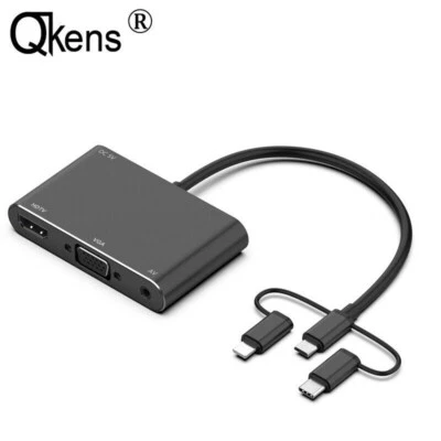 VGA HDMI Cable Adapter For iPhone 13 Huawei Samsung S22 iOS Android Phone to TV - Image 1 of 4