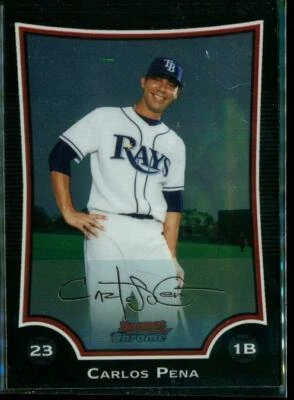 2009 Baseball Trading Card TOPPS Bowman Chrome #60 CARLOS PENA Tampa Bay Rays - Image 1 of 2