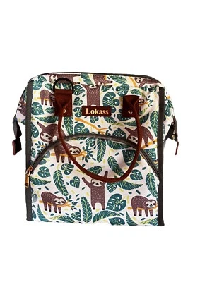 Sloth Lunch Bag Tote By Lokass Insulated Nylon Removable Shoulder Strap Sparkles — 第 1/4 张图片