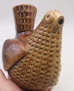 Scissors Yarn Holder Wall Pocket Mid Century Arthur Wood Brown Ceramic Hen RARE - Bild 1 von 10