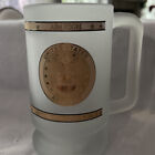United States Air Force Frosted Glass stein Beer Mug, Gold Trim LARGE 6"