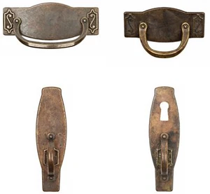 Möbelgriffe für Antik und Stilmöbel Buffet Schrank Griff Gründerzeit Jugendstil - Bild 1 von 17