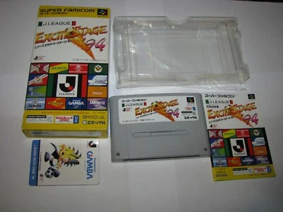 J.League Excite Stage '94 Super Famicom Japan import Boxed +cards US Seller  - Image 1 of 4