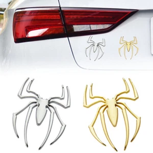 2pcs 3D Metal Spider Logo Car Emblem Truck Motor Badge Sticker Decal Accessories - Picture 1 of 10