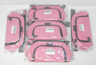 x5 Aiscool Big Capacity Pencil Case • Pink/Gray Bag Pen Pouch Travel Make-Up NEW