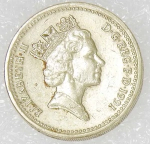 1991 UK ONE 1 POUND Emblem of Wales Great Britain COIN - Picture 1 of 2