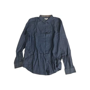 Calvin Klein Long Sleeve Shirt Button Blue Plaid XL - Picture 1 of 5