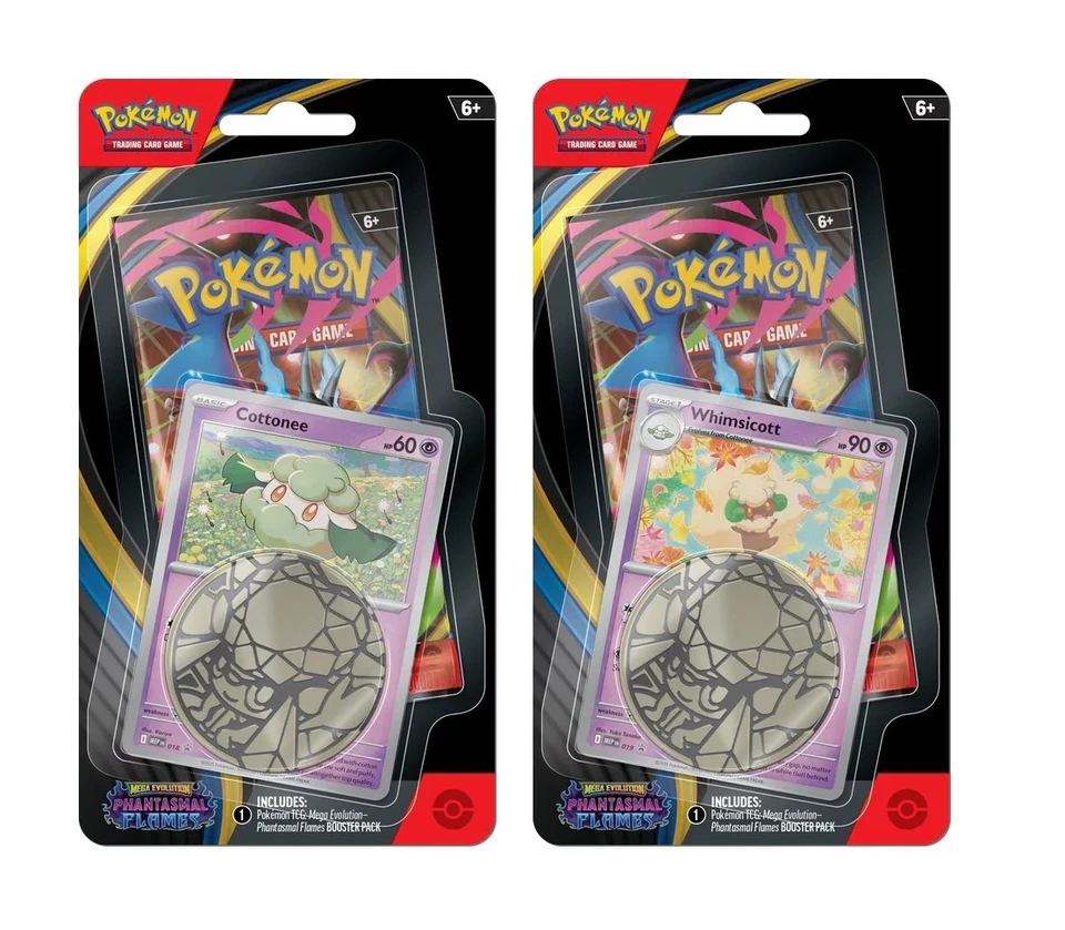 Pokemon Phantasmal Flames ME02 Set 2 Cottonee/Whimsicott Checklane Blister - Image 1 of 1