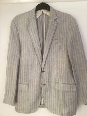 PAL ZILERI Mens light grey Linen Summer Sport Jacket UK 42  EUR 52 stripe design - Image 1 of 4