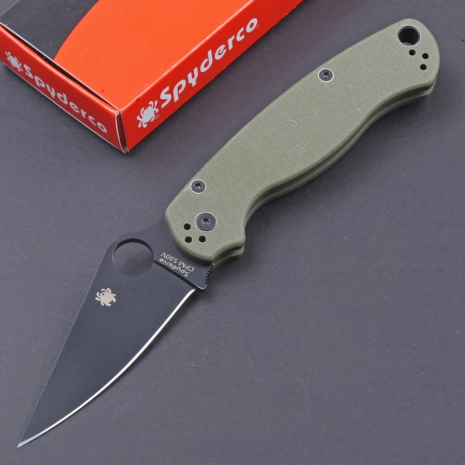 Para Military Green G10 Handle Tactical Survival Outdoor Folding Camping Knife - Image 1 of 4