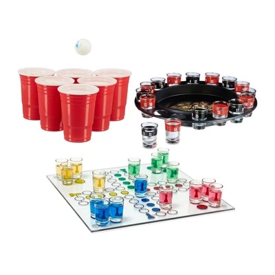 Teiliges trinkspiel Trink-Roulette Spiel bunt 3-teilig Trinkspiel Set 50 Becher - Bild 1 von 4
