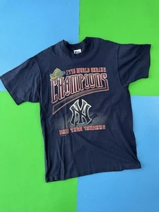 New York Yankees 1996 World Series Champion Baseball Shirt Mens Large Vintage - Picture 1 of 5