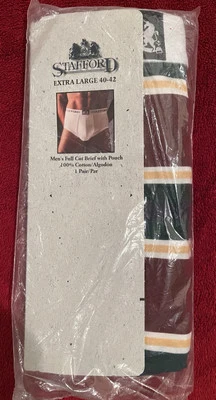 Vintage Mens Stafford Xl 40-42 Full Cut Brief with Pouch Stripes Multi Color NOS - Image 1 of 4