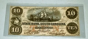 10 Dollar 1859 State Bank, South Carolina veralteter Schein - Bild 1 von 2