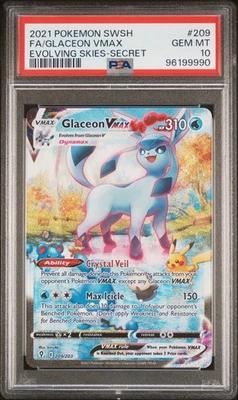 PSA 10 Glaceon VMAX 209/203 Alternate Alt Art Pokemon SWSH Evolving Skies - Image 1 of 3