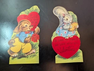 Juego de 2 tarjetas de San Valentín vintage - Imagen 1 de 7