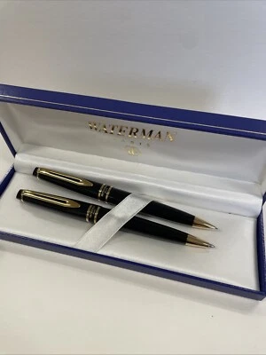 Juego de bolígrafos y lápices Waterman vintage negro/dorado Foto 1 de 4