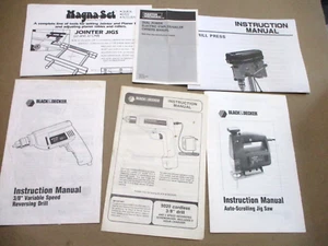 Black and Decker + Misc. Power Tool Owner's Manuals - Picture 1 of 4