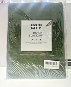 Rain City Loden Olive Green Extra Wide 100% Blackout Curtains 70x96 2 Panels - Picture 1 of 3