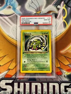 Spinarak #75 Neo Genesis 1st Edition - Pokemon Card WOTC - PSA 10 - Picture 1 of 2