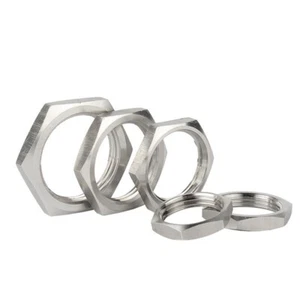 M8 to M24 304 Stainless Steel Locking Thin Hexagonal Nuts 6.8 Grade Multi Sizes - Picture 1 of 5