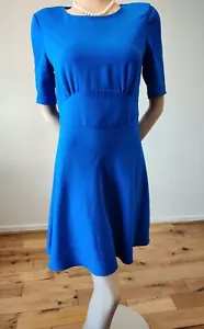 REISS DRESS SIZE UK 12 US 8 BLUE 98% POLYESTER 2% ELASTANE - Picture 1 of 9