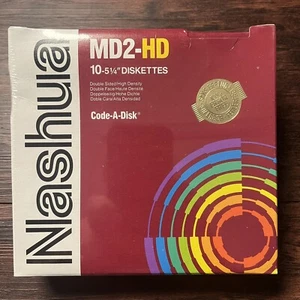 NASHUA 5.25 Floppy Disks 10 MD2-HD, Double Sided/High Density NEW - Picture 1 of 6