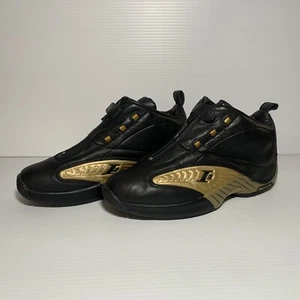 Zapatos Allen Iverson Answer IV 4 DMX para hombre 11,5 cuero negro y dorado Reebok - Imagen 1 de 10