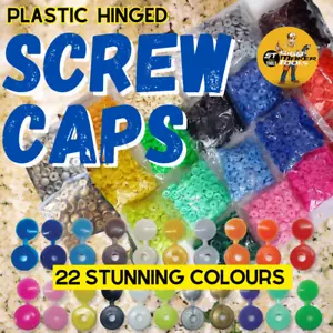22 FARBEN SCHARNIERT KUNSTSTOFF SCHRAUBENABDECKUNG KAPPEN KLAPPBAR ÜBER PASSFORM GRÖSSE 6-8 mm + £5 Geschenk - Bild 1 von 53