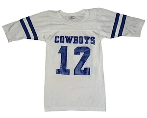 Vintage Kids Boys Dallas Cowboys #12 NFL Football Rawlings Sports Jersey Small - Picture 1 of 7