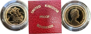 1984 Great Britain Proof Sovereign Gold Elizabeth II With Box And COA KM# 919 - Picture 1 of 3
