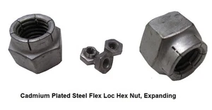 Cadmium Plated FlexLoc Hex Nut RH, 4-40 x 1/4" W x 5/32" H, 25 Pc - Picture 1 of 1